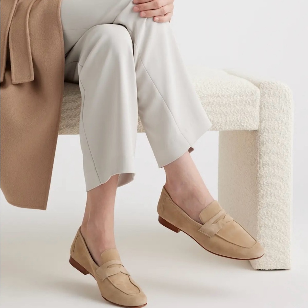 Quince Penny Loafers size 9 Tan Italian Suede
